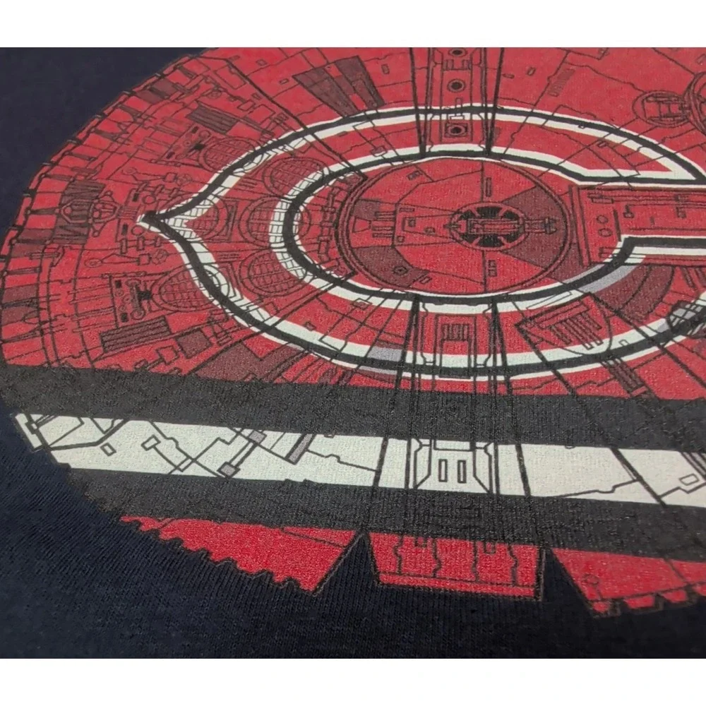 Chicago Bears Star Wars Millennium Falcon T-Shirt Mens Large Navy Blue Gildan